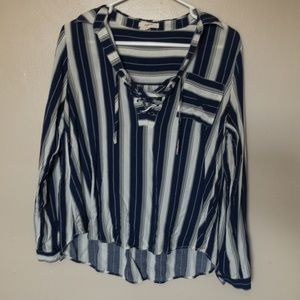 Navy striped blouse